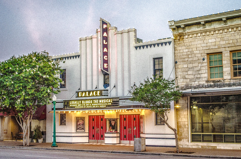 Exterior view of the historic Georgetown Palace Theatre with classical theater signage Exterior view of the historic Georgetown Palace Theatre with classical theater signage